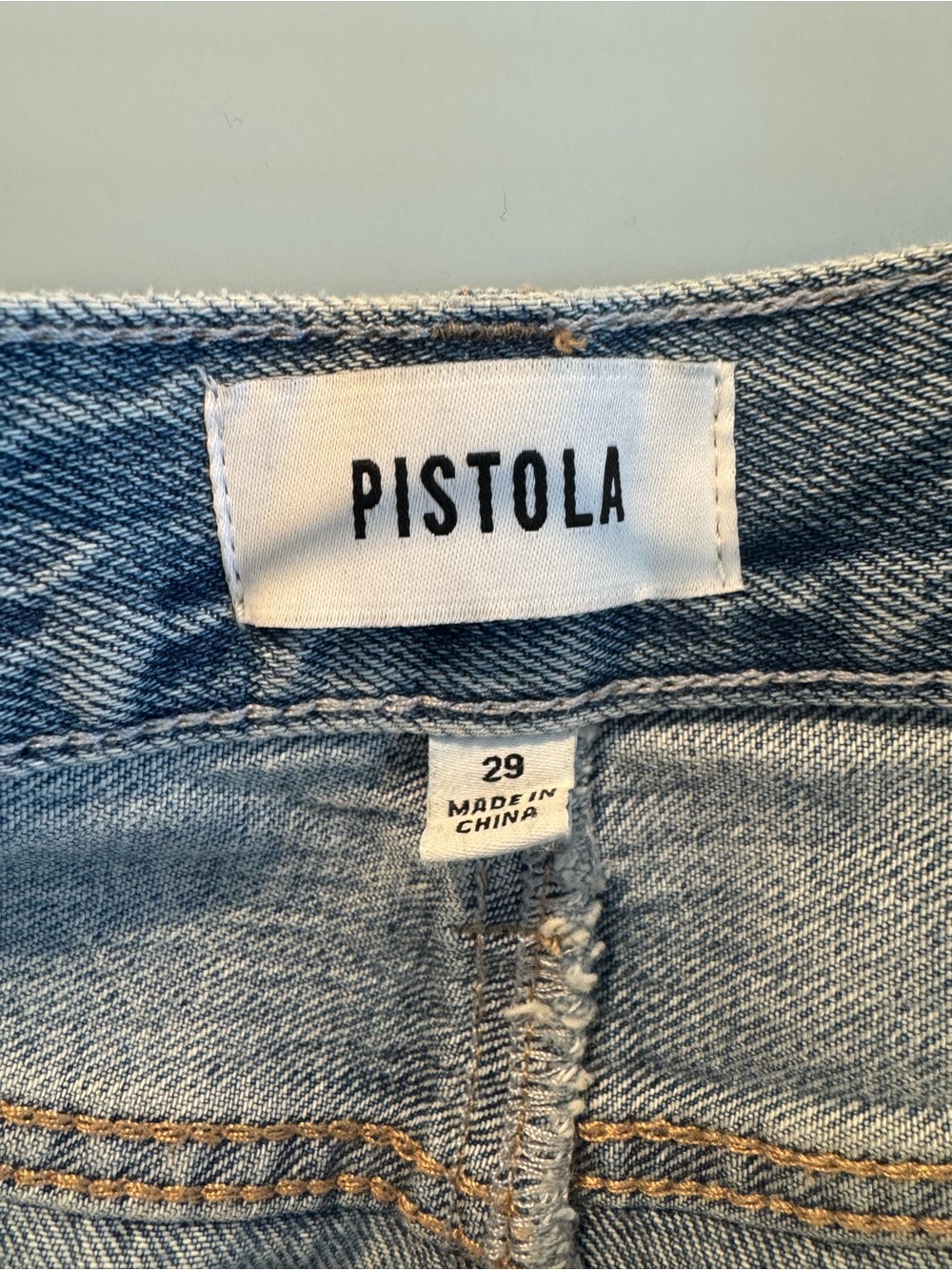 pistola Light Blue High-Waist Denim Midi Skirt with Front Slit - Picture 2 of 3